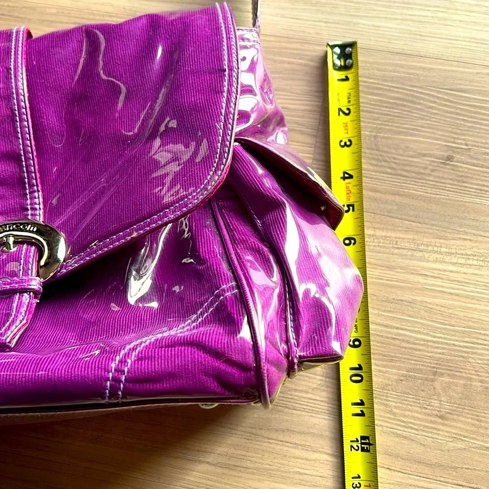 Kalencom Patent Leather Oversized Shoulder/Diaper Bag Purple NWOT Maternity Bold
